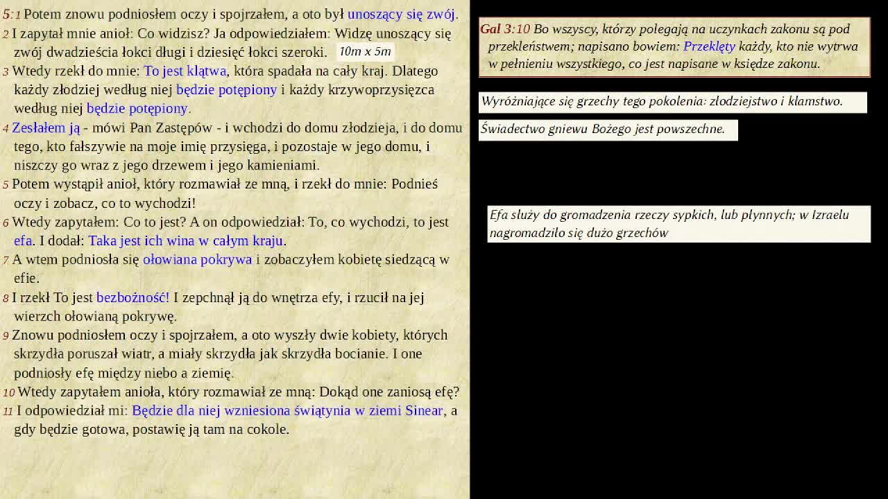 Księga Zachariasza 5 do 8